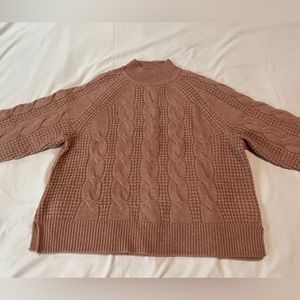 J. Crew Mockneck Cable-knit Sweater Size LARGE